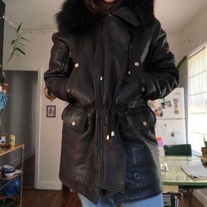 Yigal Azrouel Leather Parka Jacket